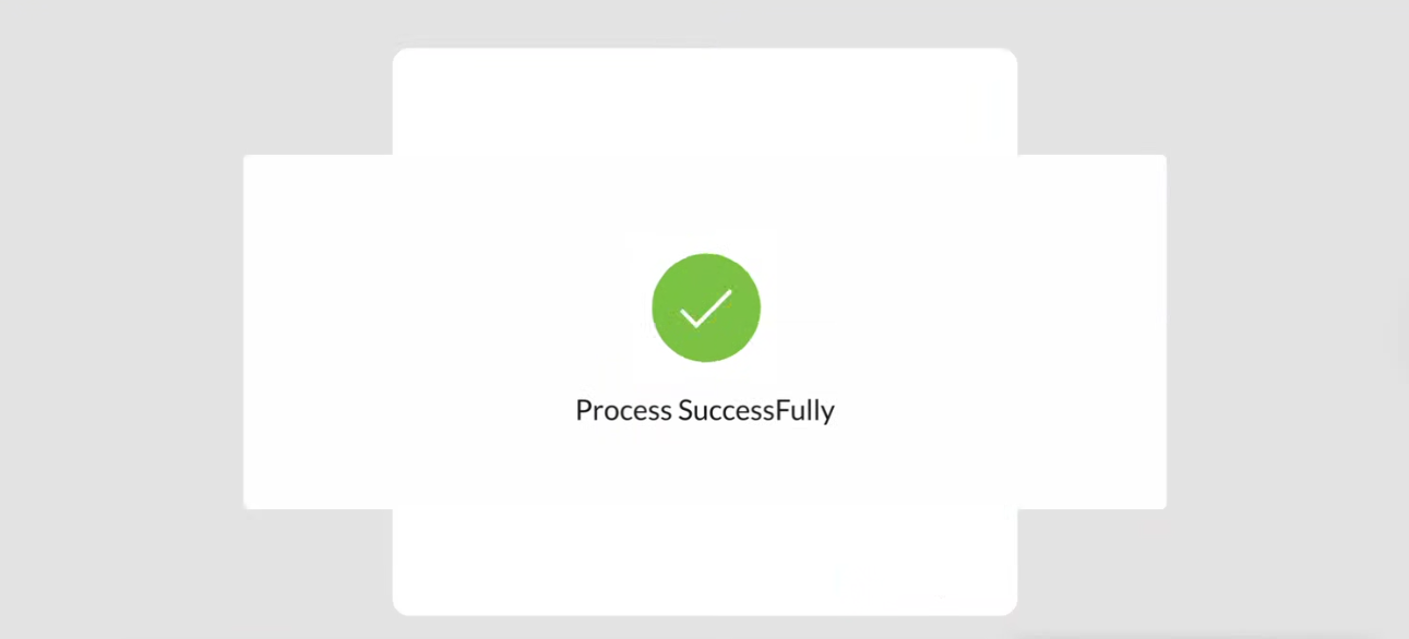 Successful file upload screen on the VADY real-time analytics dashboard