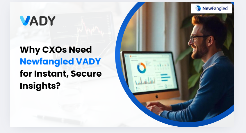 CXO using Newfangled VADY dashboard for real-time business insights